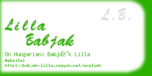 lilla babjak business card